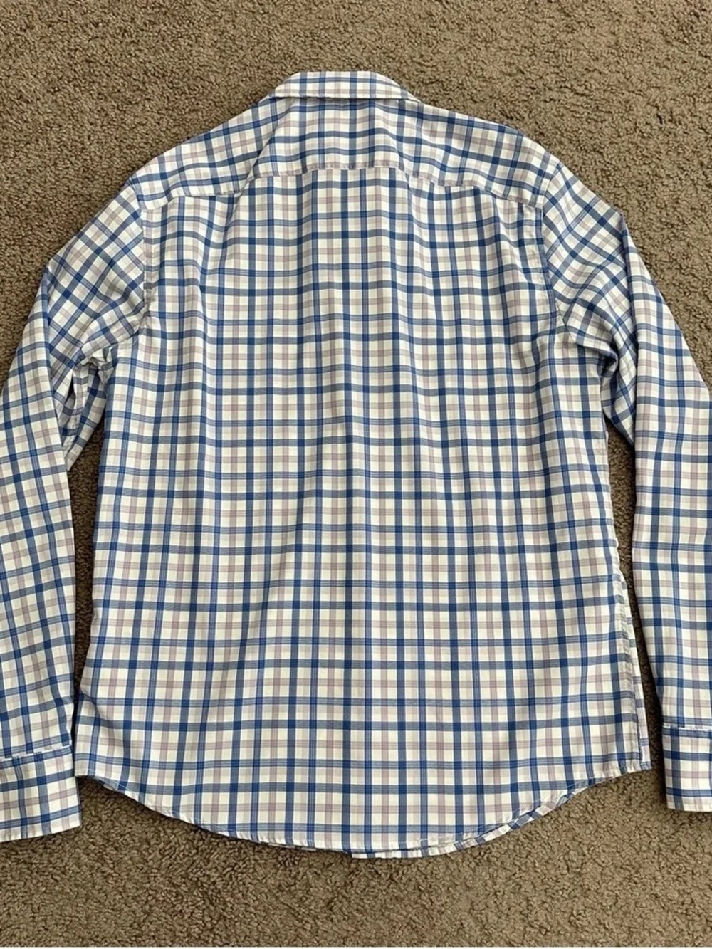 Classic Blue and White Plaid Men's Shirt